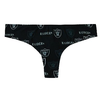Women's Concepts Sport Black Las Vegas Raiders Mosaic All Over Print Thong