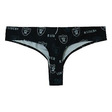 Women's Concepts Sport Black Las Vegas Raiders Mosaic All Over Print Thong