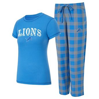 Women's Concepts Sport Detroit Lions Avondale T-Shirt & Pants Flannel PJ Set