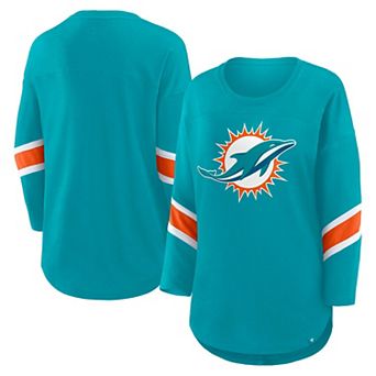 Women's Fanatics Aqua Miami Dolphins Redzone 3/4-Sleeve T-Shirt
