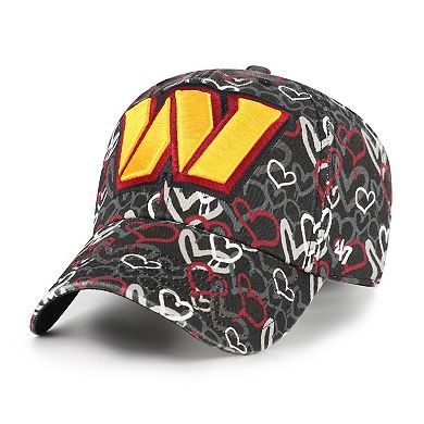 Girls Toddler '47 Black Washington Commanders Mural Clean Up Adjustable Hat