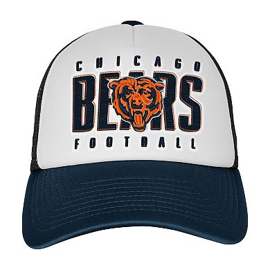 Youth White/Navy Chicago Bears Essentials Trucker Adjustable Hat