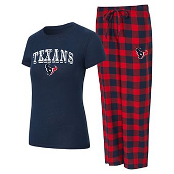 Women's Concepts Sport Navy/Red Houston Texans Avondale T-Shirt & Pants Flannel PJ Set