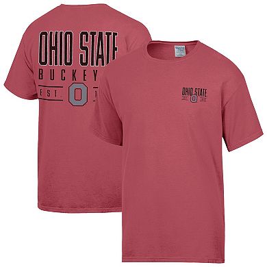 Men's ComfortWash Red Ohio State Buckeyes Big Name T-Shirt