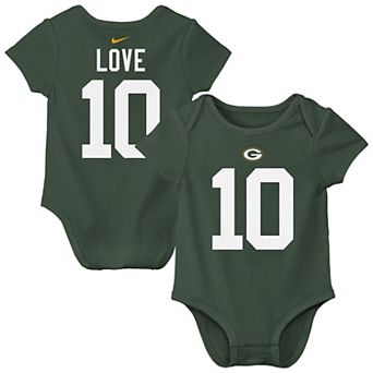 Newborn & Infant Nike Jordan Love Green Green Bay Packers Player Name & Number Bodysuit