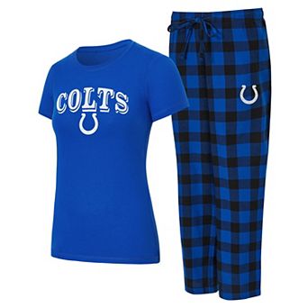 Women's Concepts Sport Indianapolis Colts Avondale T-Shirt & Pants Flannel PJ Set