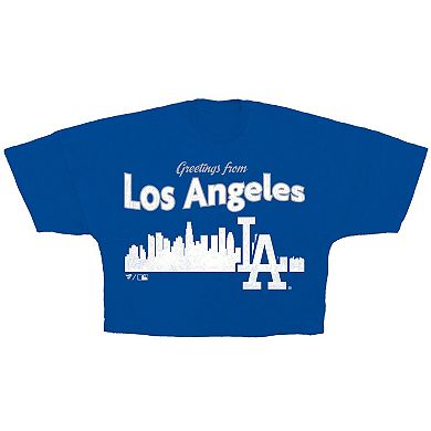 Women's Fanatics Royal Los Angeles Dodgers Skyline Crop T-Shirt