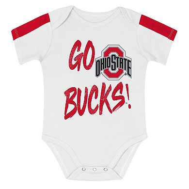 Infant Outerstuff Scarlet/White Ohio State Buckeyes Double Down Creeper and Pants 3-Piece Set