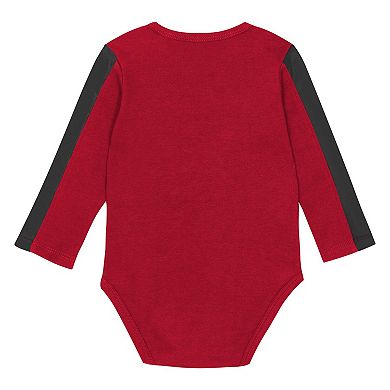 Infant Outerstuff Red/Black Wisconsin Badgers Double Down Creeper and Pants 3-Piece Set