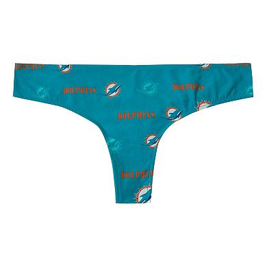 Women's Concepts Sport Aqua Miami Dolphins Mosaic All Over Print Thong