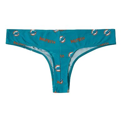 Women's Concepts Sport Aqua Miami Dolphins Mosaic All Over Print Thong