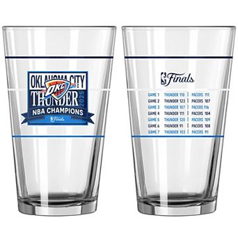 Logo Brands Oklahoma City Thunder 2025 NBA Finals Champions Two-Piece 16oz. Score Pint Glass Set