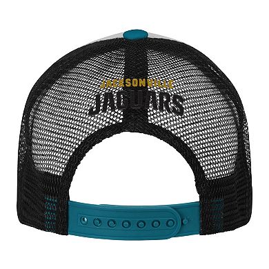 Youth White/Teal Jacksonville Jaguars Essentials Trucker Adjustable Hat
