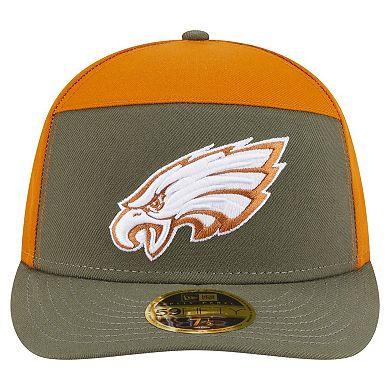 Men's New Era Olive/Brown Philadelphia Eagles Two-Tone Color Pack Split Panel 59FIFTY Fitted Hat