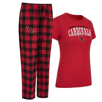 Women's Concepts Sport Arizona Cardinals Avondale T-Shirt & Pants Flannel PJ Set