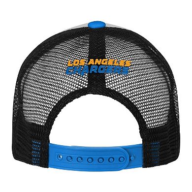 Youth White/Powder Blue Los Angeles Chargers Essentials Trucker Adjustable Hat
