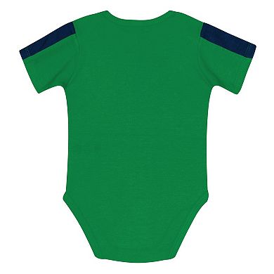 Infant Outerstuff Navy/Green Notre Dame Fighting Irish Double Down Creeper and Pants 3-Piece Set