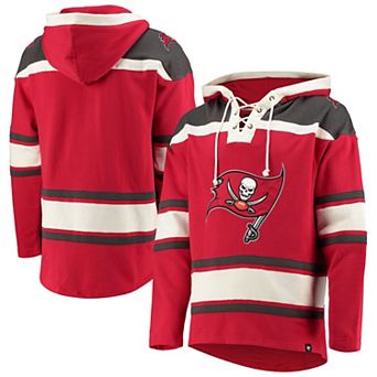 Men's '47 Red Tampa Bay Buccaneers Lacer V-Neck Pullover Hoodie