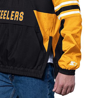 Men's Starter Black Pittsburgh Steelers Prospect Half-Zip Pullover