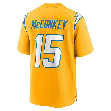 Men's Nike Ladd McConkey Gold Los Angeles Chargers Alternate Charger Power Game Player Jersey