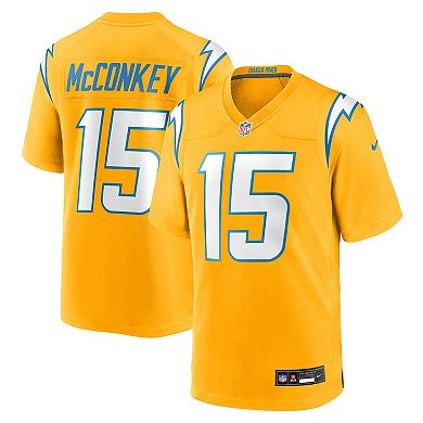Men's Nike Ladd McConkey Gold Los Angeles Chargers Alternate Charger Power Game Player Jersey