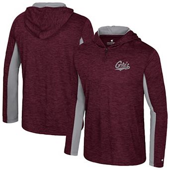 Men's Colosseum Maroon Montana Grizzlies Always Sunny Quarter-Zip Hoodie