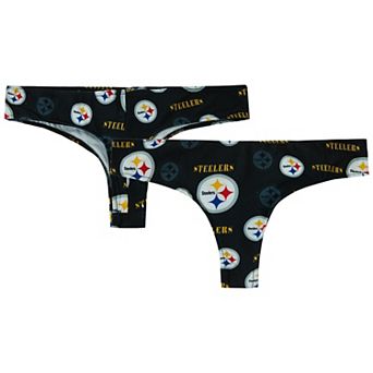 Women's Concepts Sport Black Pittsburgh Steelers Mosaic All Over Print Thong