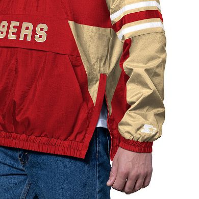 Men's Starter Scarlet San Francisco 49ers Prospect Half-Zip Pullover
