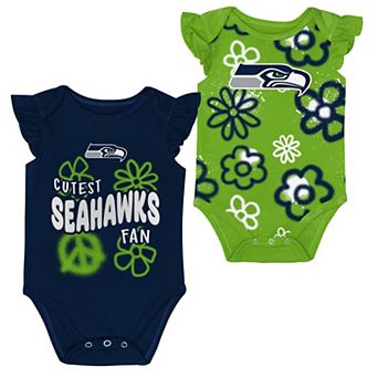 Girls Newborn & Infant Outerstuff Seattle Seahawks The Sunshine Two-Piece Bodysuit Set
