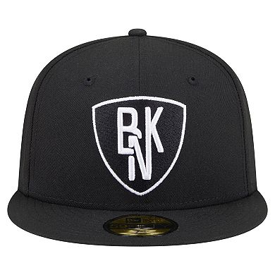 Men's New Era Black Brooklyn Nets Deceptor 59FIFTY Fitted Hat