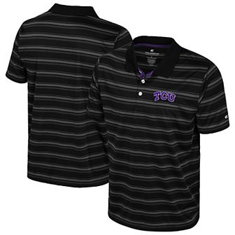 Men's Colosseum Black TCU Horned Frogs Milk Steak Polo