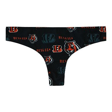 Women's Concepts Sport Black Cincinnati Bengals Mosaic All Over Print Thong