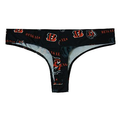 Women's Concepts Sport Black Cincinnati Bengals Mosaic All Over Print Thong