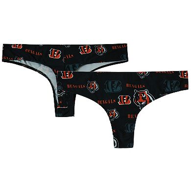 Women's Concepts Sport Black Cincinnati Bengals Mosaic All Over Print Thong