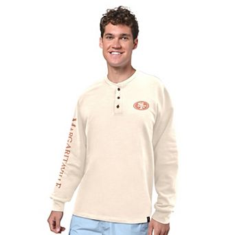Men's Margaritaville Cream San Francisco 49ers Five O'Clock Henley Long Sleeve T-Shirt