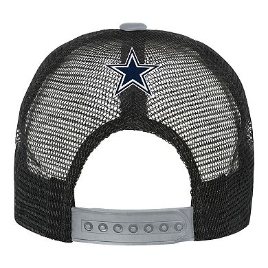 Youth Outerstuff White/Navy Dallas Cowboys Modern Fan Trucker Adjustable Hat