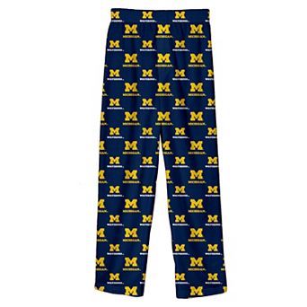 Youth Outerstuff Navy Michigan Wolverines All-Over Team Logo Pants