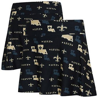 Women's Concepts Sport Black New Orleans Saints Mosaic Allover Print Skort