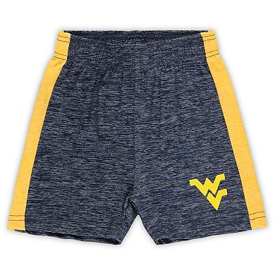Toddler Wes & Willy Gold/Navy West Virginia Mountaineers Cloudy Yarn T-Shirt & Shorts Set