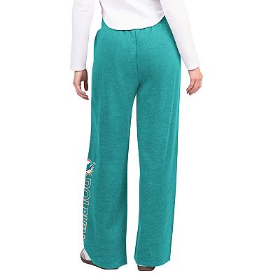 Women's G-III 4Her by Carl Banks Aqua Miami Dolphins Field Wide Leg Sweatpants