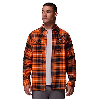 Men's Columbia Orange Oregon State Beavers Flare Gun Omni-Wick Flannel Long Sleeve Button-Up Shirt
