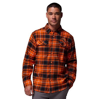Men's Columbia Orange Oregon State Beavers Flare Gun Omni-Wick Flannel Long Sleeve Button-Up Shirt