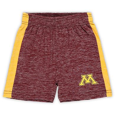 Toddler Wes & Willy Gold/Maroon Minnesota Golden Gophers Cloudy Yarn T-Shirt & Shorts Set
