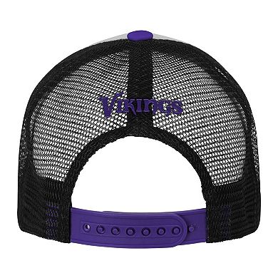Youth White/Purple Minnesota Vikings Essentials Trucker Adjustable Hat