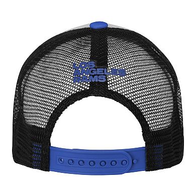 Youth White/Royal Los Angeles Rams Essentials Trucker Adjustable Hat