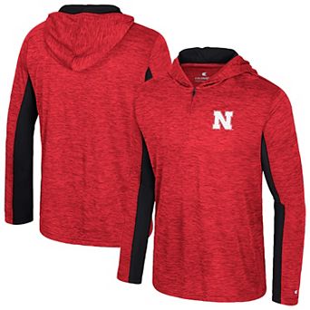Men's Colosseum Red Nebraska Huskers Always Sunny Quarter-Zip Hoodie