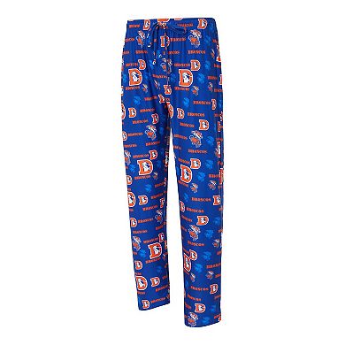 Men's Concepts Sport Royal Denver Broncos Retro Mosaic Allover Print Knit Pants