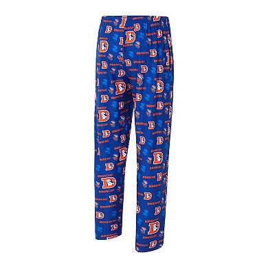 Men's Concepts Sport Royal Denver Broncos Retro Mosaic Allover Print Knit Pants