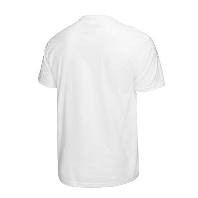 Men's Mitchell & Ness Magic Johnson White Los Angeles Lakers Commemorative Collage T-Shirt