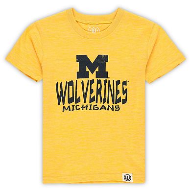 Toddler Wes & Willy Maize/Navy Michigan Wolverines Cloudy Yarn T-Shirt & Shorts Set